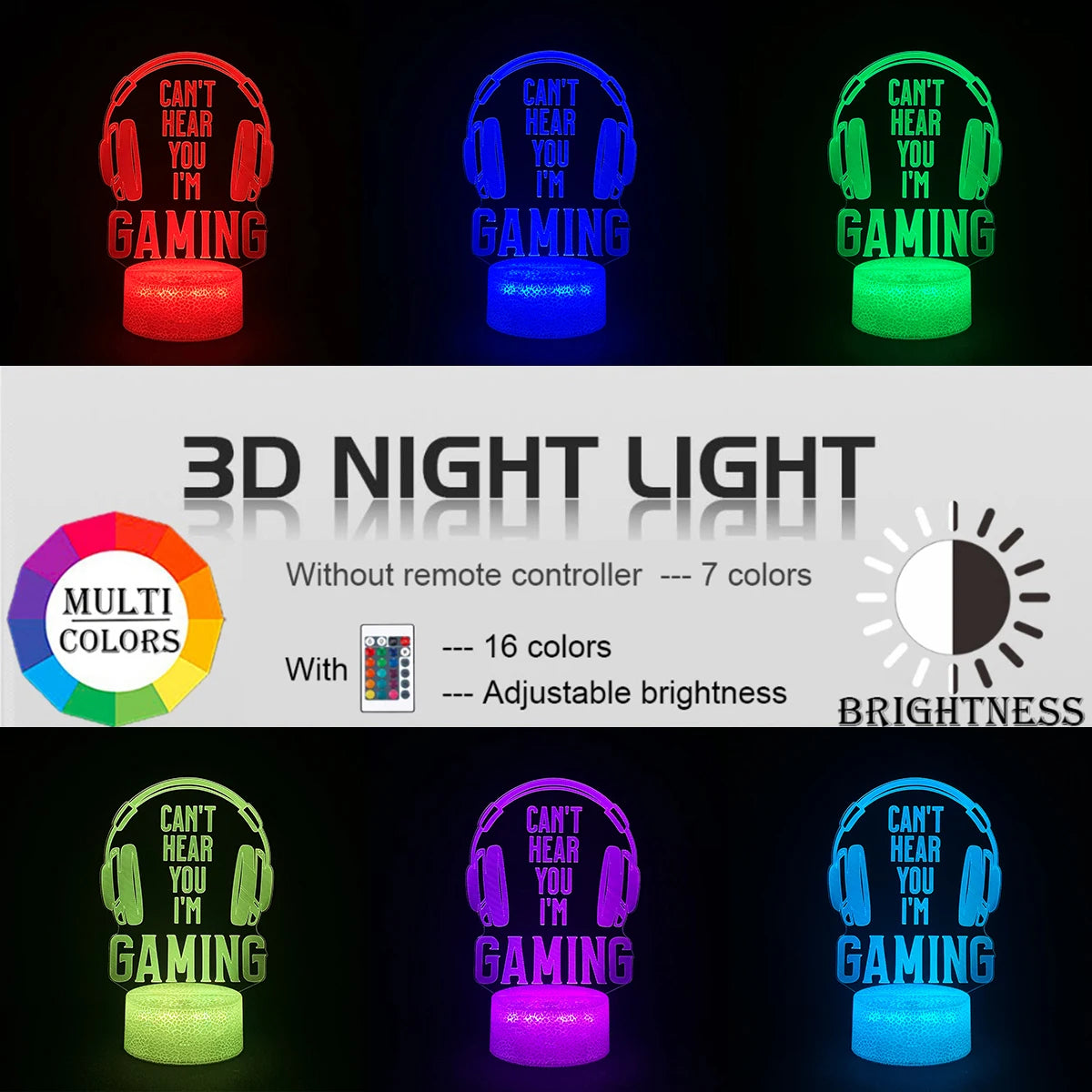 3D LED Gaming Room Lamp