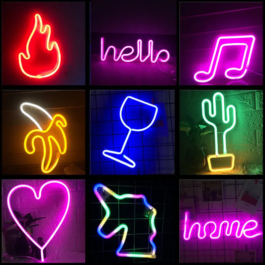 Neon Sign Lights LED Wall Hanging Lamp